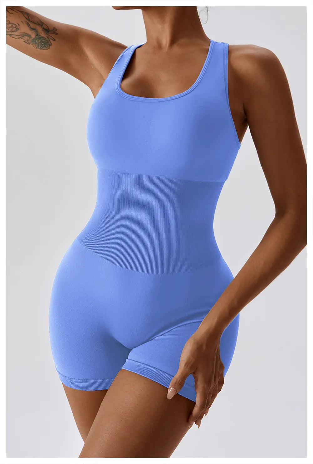 Dikişsiz Tulum Tayt Kısa Bodysuit - MasuWear