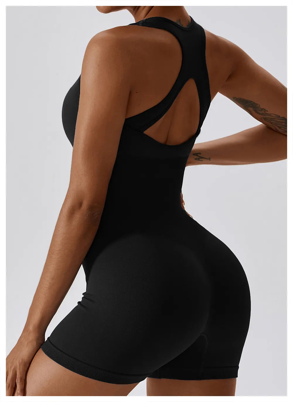 Dikişsiz Tulum Tayt Kısa Bodysuit - MasuWear